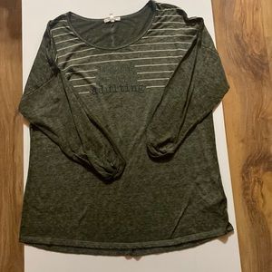 Green long sleeved shirt